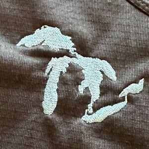 Michigan XXL Plain Embroidered Black and Blue Great Lakes Fishing Quarter Zip